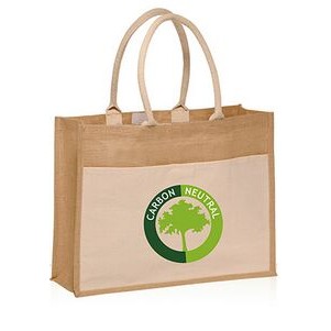 Canvas Pocket Jute Tote Bags (17.75"x13.75")