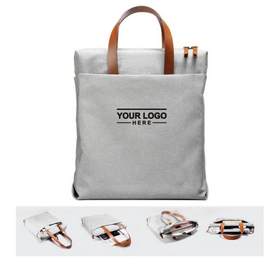 Laptop Tote Bag with Leather Handles